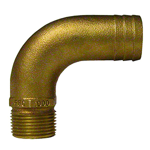 Groco 2" Npt-90 X 2 1/4" Id Hose Barb Full Flow Elbow