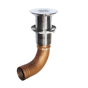 Groco Deck Scupper Straight 1 1/4" Hose Connection