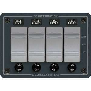 Blue Sea 8666 Water-resistant Bilge Panel 4 Contura Switches