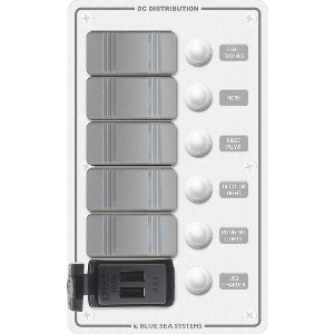 Blue Sea 8421 Waterproof Panel Cb 12v 5 Pos Plus Dual Usb