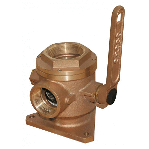 Groco 4" Safety Seacock & Adaptor With 3" Side Port