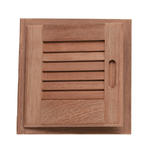 Whitecap Teak Louvered Door &  Frame 12" X 12" Left Hand