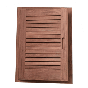 Whitecap Teak Louvered Door & Frame 15" X 20" Left Hand