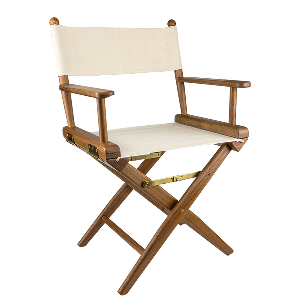 Whitecap Teak Director's Chair With Natural Seat Covers