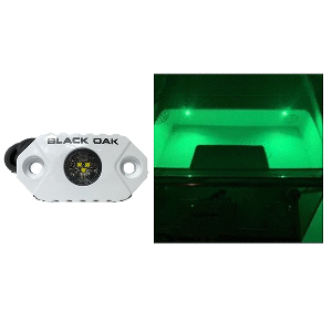 Black Oak Marine Accent Light Green Led White Housing
