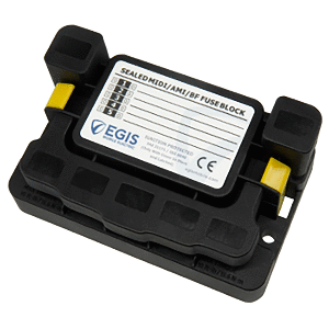 Egis Midi 5x Fuse Block W/ Sealed Cover, M8 Inputs - M6 Outputs, Bulk Pack